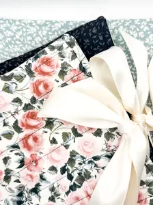 Handmade, quilted silk bow book/kindle/tablet sleeve, cover, case