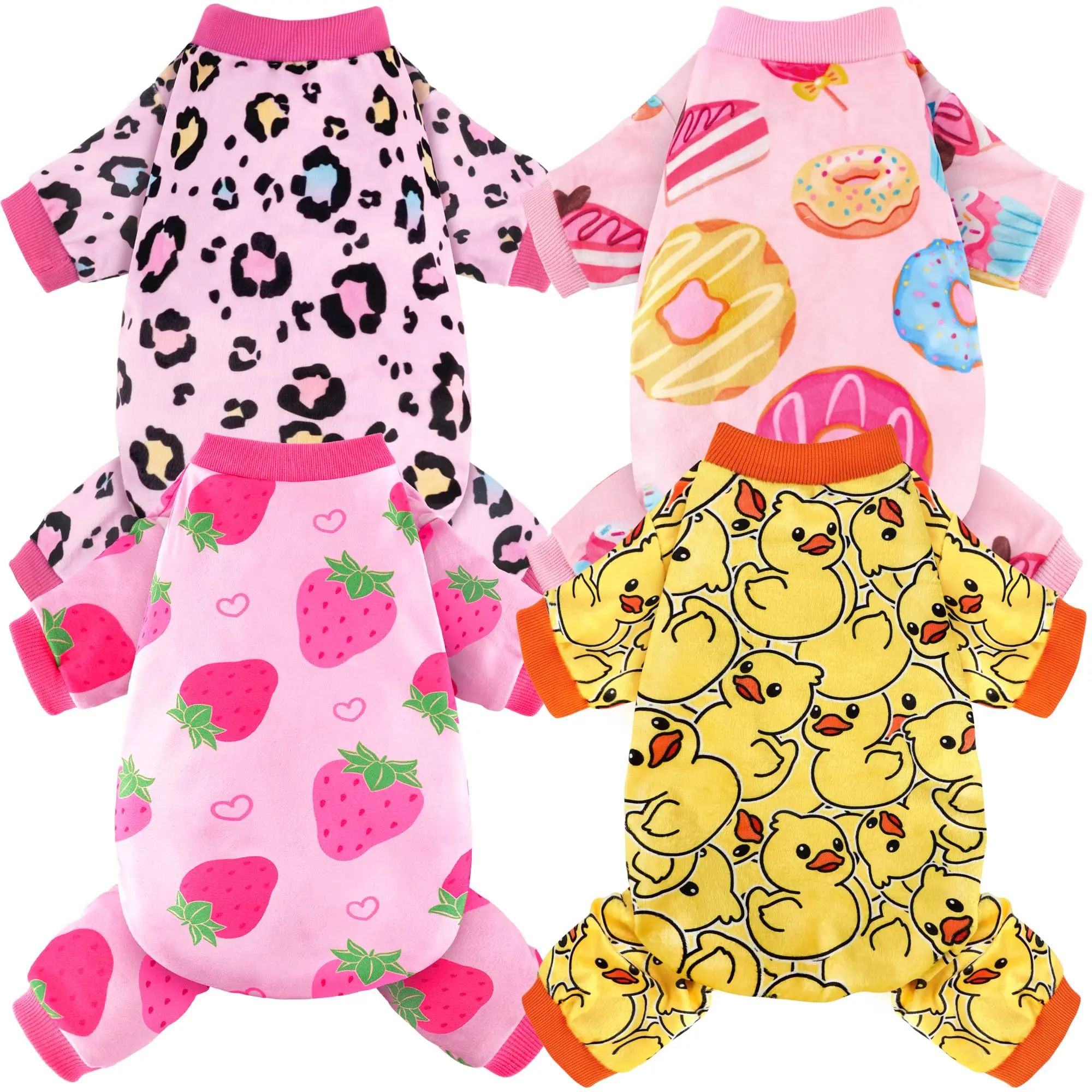 4 Pack Dog Pajamas Soft Lightweight Dog Recovery Suit Onesie Clothes for Small Medium Female Pet Boys Girls Dogs