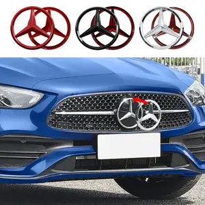 1Pcs ABS 21cm/18.8cm For Mercedes Benz AMG W204 W205 W210 W211 W212 W213 W221 W222 W223 A C E S Class GLS GLE GLA CLA Models Car Front Grille Emblem Badge Sticker Decals Cover Decoration Accessories