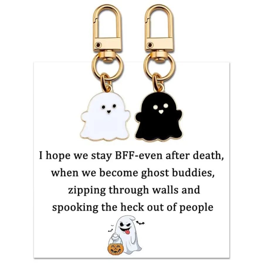 Cute Ghost Keychain – Funny Key Ring for Women, Decorative Gift Accessory