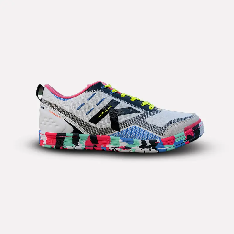 Kelme HAWK Men's Futsal Shoes – High Sole Extra Comfortable, Hand-Stitched Empowered Soccer Shoes, Flashy & Dynamic Style, Molds to Feet for Superior Performance on Futsal Courts (Sizes 4.5 US - 12)