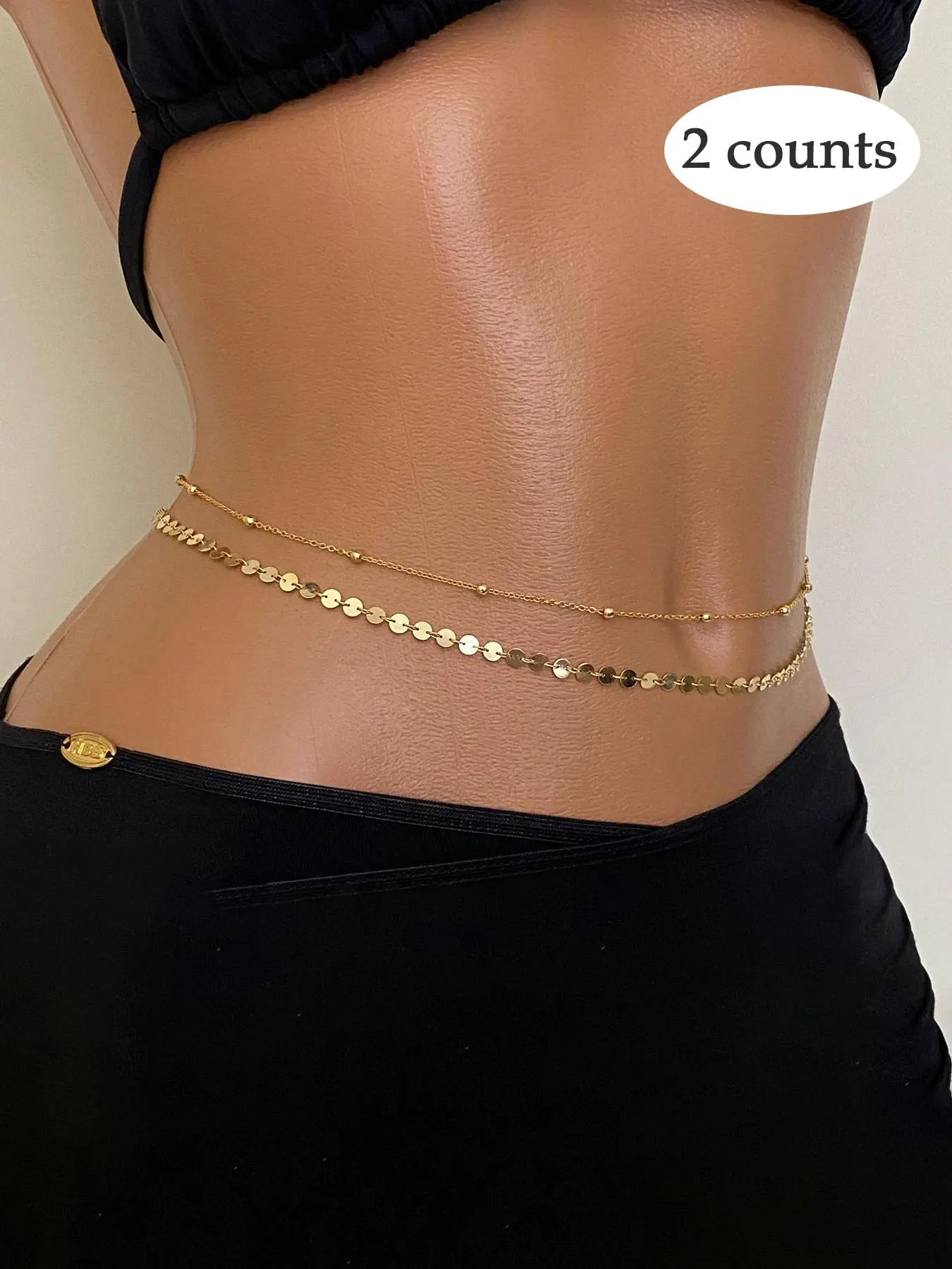 Women's Elegant Chain & Round Decorated Body Chain, Exquisite Trendy Belly Chain, Fashionable Body Jewelry for Party & Daily Clothing Decoration, Adjustable Waist Chain, Chic Body Jewelry, Body Jewelry Accessory