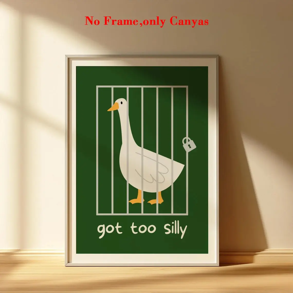 Vintage Poster Unframed Wall Art Print, Artwork, Cute Goose Canvas Painting, Cute Animal Design, Unique Creative Home Decor for Living Room & Bedroom, Perfect Housewarming Gift
