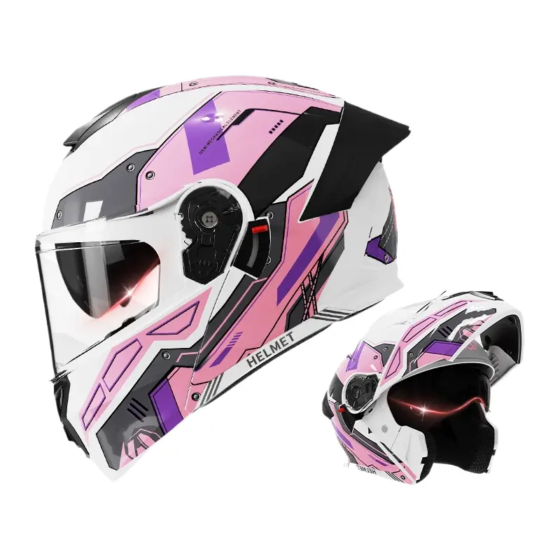 Unisex Four-Season Modular Motorcycle Helmet Winter Warm Safety Helmet for Men Women Electric Bike Modular Helmet All-Year Riding