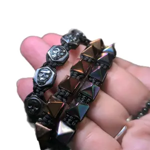 Crystal, Hematite, Bone or Leather Bracelets - Adjustable Fit, Unique Design, Punk, Goth, Witchy Styles Snake Oddity Hekate Statement and Masculine Styles