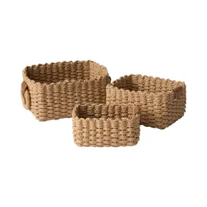 Woven Storage Basket, 3 Counts Durable Household Storage Basket, Small Woven Basket for Organizing, Cute Gift Basket for Decoration