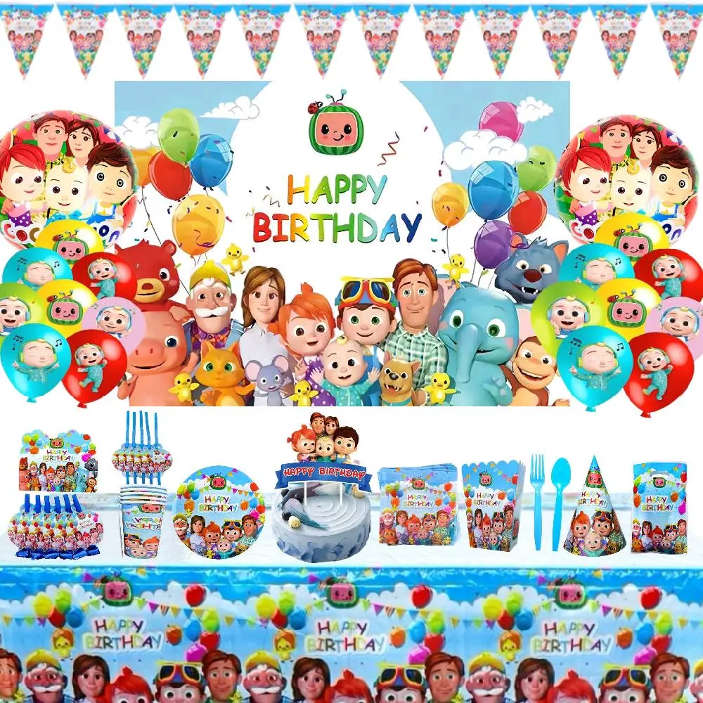 Kids Birthday Party Supplies Set – Complete Decorations Kit with Balloons, Banner & Table Cover