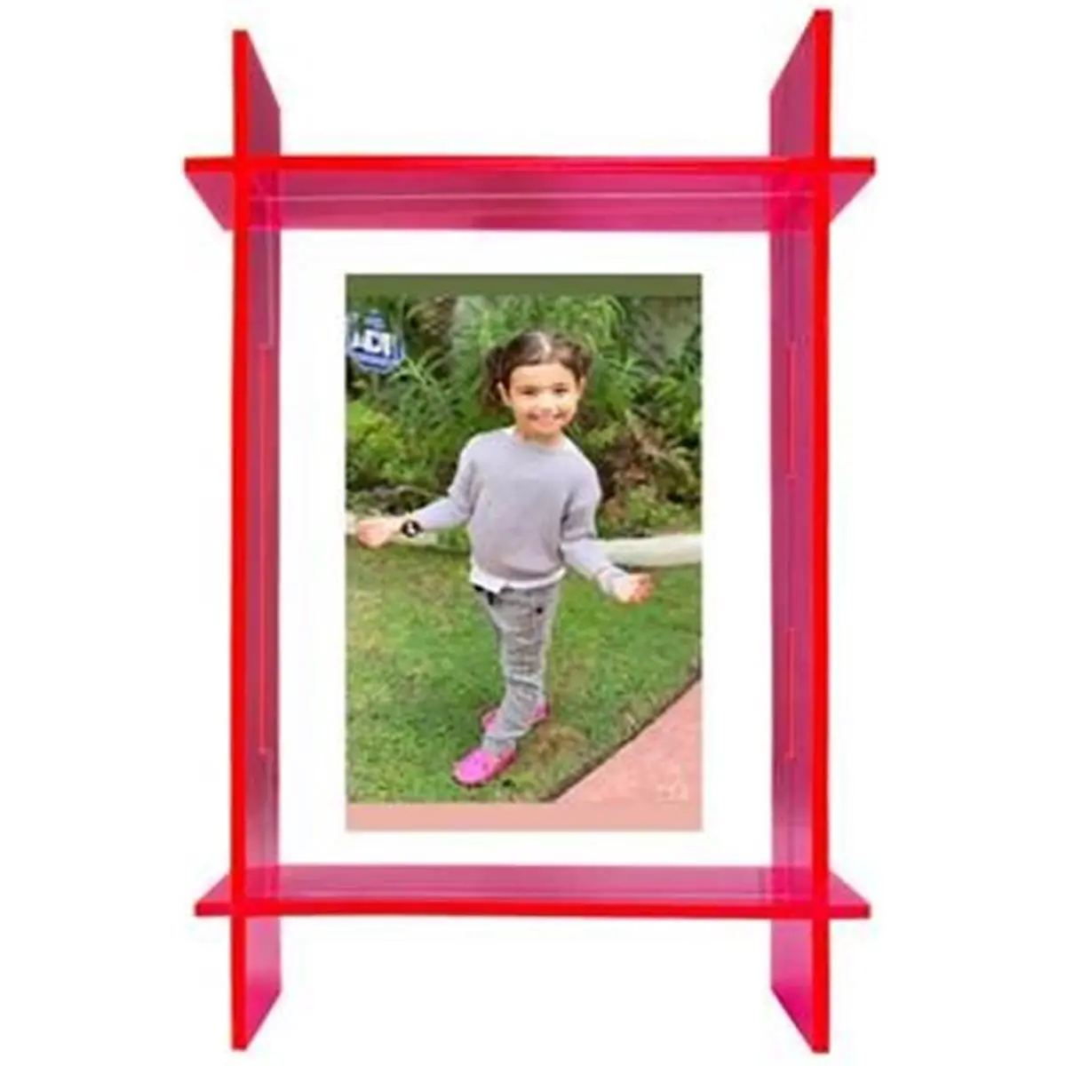 212 MAIN Modern Glam Neon Pink Lucite Rectangular Family Picture Frame, 8x10 Photo Display for Baby & Maternity Room Home Decor, Modern Glam Frame, Frame Design
