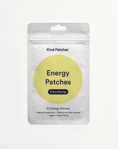 Kind Patches | Energy Patches Extra Strong｜30 Energy Patches: natural ingredient, caffeine and red ginseng, vegan, 1 month pack