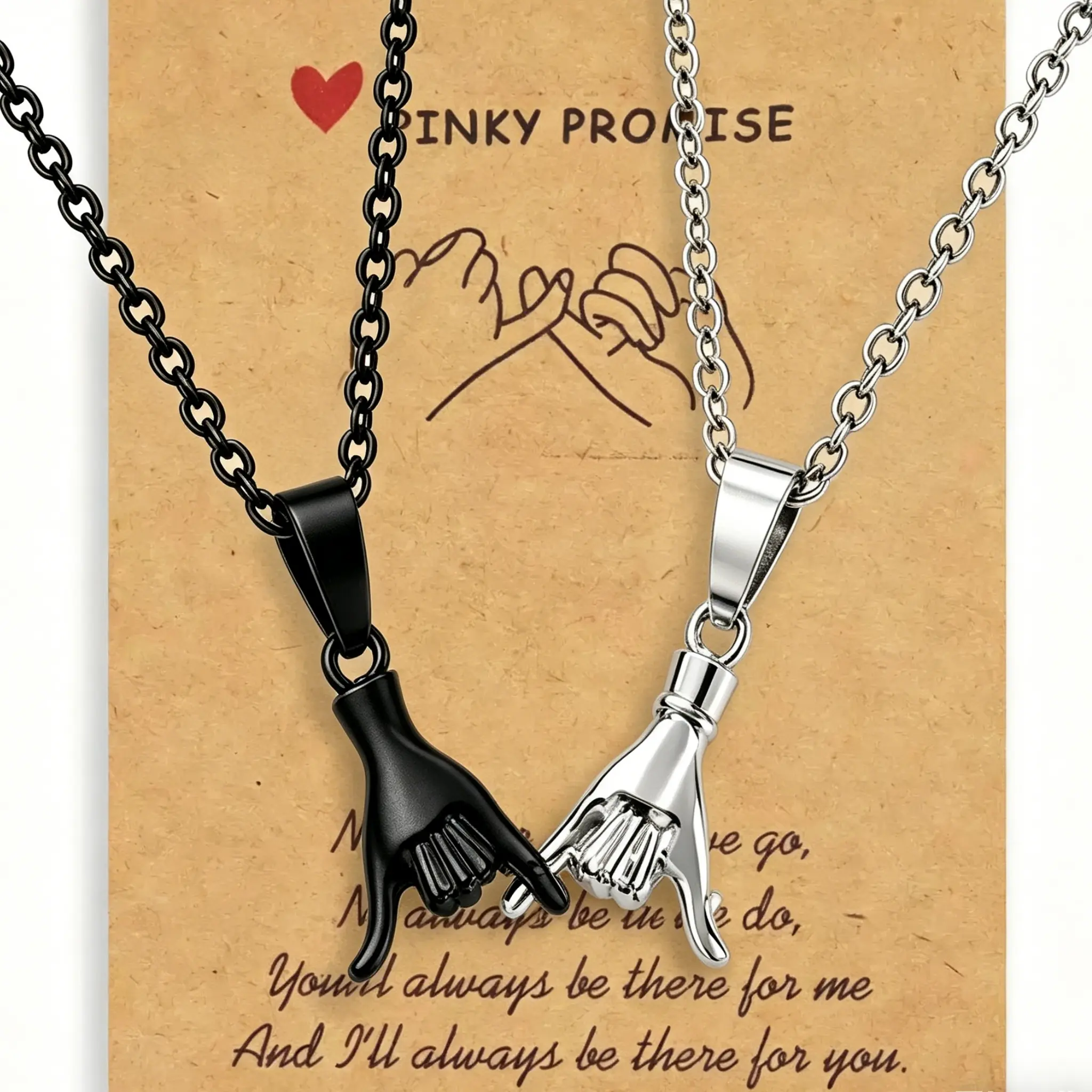 2pcs Pinky Promise Necklace Gift Matching Gifts for Him Her  Best Friend fmaily Matching Necklace for Gifts
