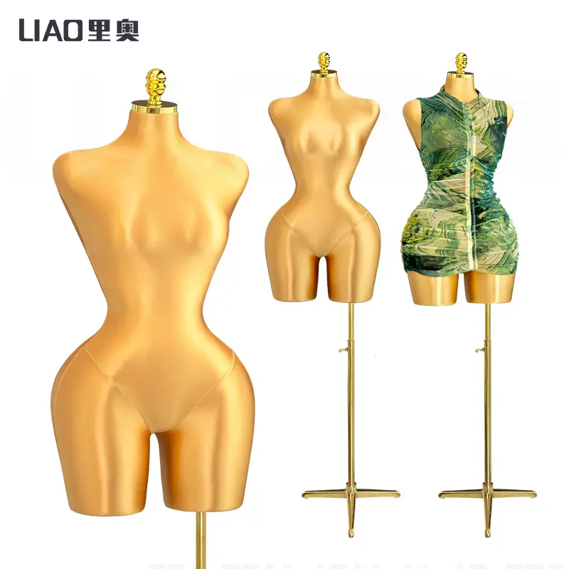 Plus size female mannequins women hard foam Wrap cloth big butt Dress skirt Clothing display dummy pin able with Adjustable base