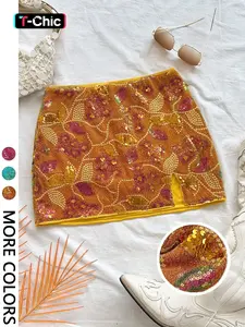 1 Spring Summer Sequin Floral Mini Skirt Women | High Waist Side Slit Bodycon Short Skirt | Boho Glam Style for Night Out Festival Party Club Wear Bottom Bohemian Skirt Bodycon Split Skirt Bohemian Summer Skirts