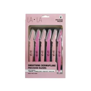 The Crème Shop Lala Precision Razors – 6-Pack Facial & Body Dermaplaning Tools