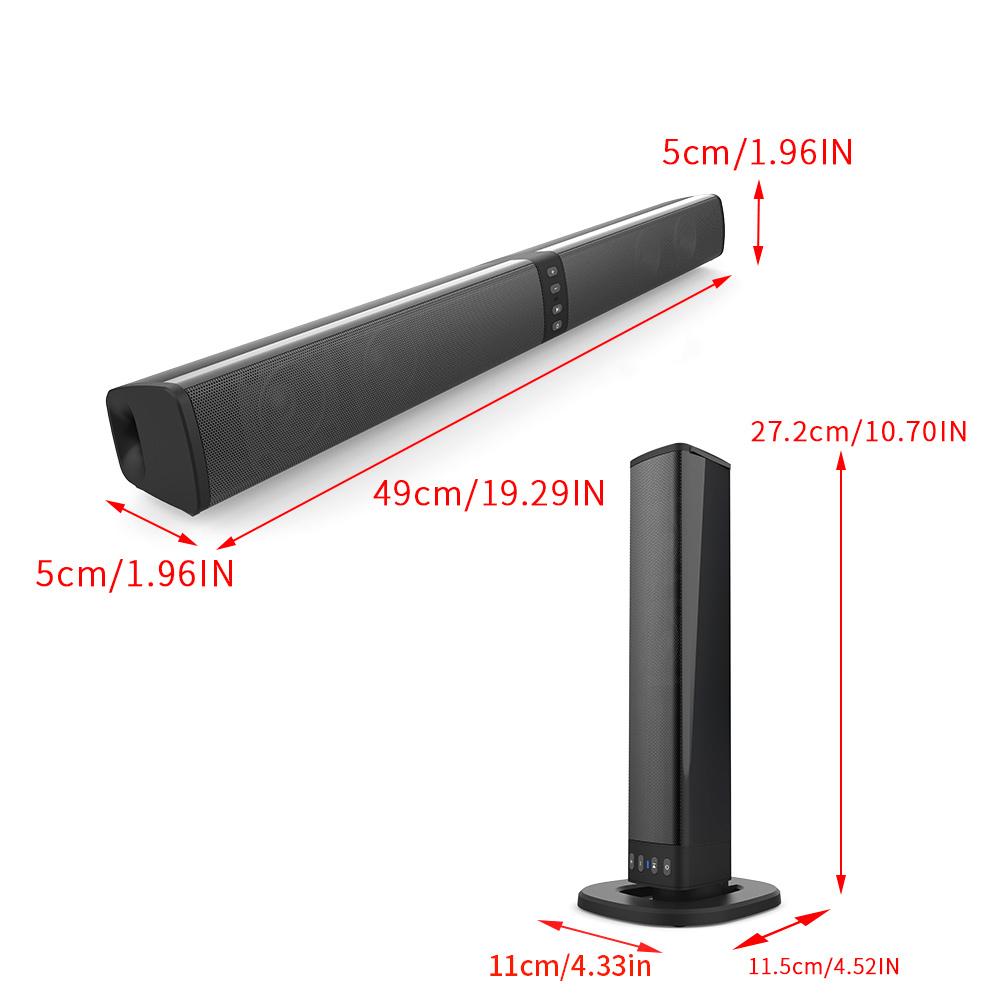 Sound Bar for TV with Subwoofer, 20W, Detachable Wireless TV Soundbar 3D Surround Sound System TV Speaker for Home Theater Audio, TF/AUX/FM/RCA, Movie, Game Car Stereo Receivers