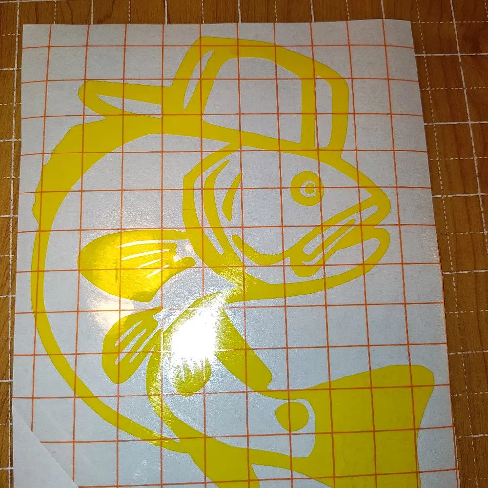 Fish with Backward Hat Blue Collar Sticker Decal, 651 Vinyl Material, Durable and Long-Lasting, Suitable for Car and Truck Use