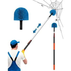 Cobweb Duster with Extension Pole, Dense Soft Bristles & Efficient Dust Removal, High Reach Cleaning 5-20FT Adjustable to 26FT, Indoor Outdoor for Ceilings/Corners/Fans