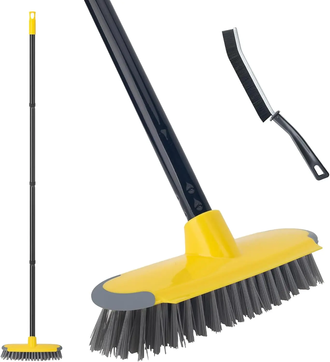 Deck Brush with Long Handle – Floor Scrub Broom for Patio, Garage, Concrete, Carpet & Outdoor Cleaning (50")