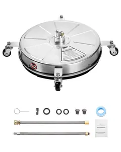 18-Inch Pressure Washer Surface Cleaner With Four Wheels, 4000 Max PSI, Includes Two Extended Wands, Durable Housing, Detachable Lance, Ideal For Concrete, Driveways, Patios; Compatible With Most Electric And Gas Pressure Washers