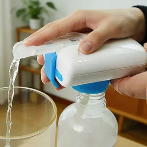 Portable rechargeable beverage dispenser, universal bottle cap, drip-proof, splash-proof and precise water control, made of food-grade safe material, suitable for water bottles, milk and juice