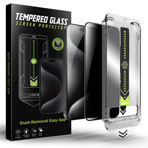 Screen Protector Privacy  Auto-Alignment Easy Installation Kit for iPhone 15/16 Models, Tempered Glass 9H 3D Auto Dust removal, Anti-Scratch, Anti-Shock.(iphone 12/12pro/13/13pro/14/15))