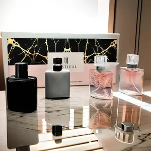 Black Gold Marble Perfume Set  | 30ml*4 | Two men's woody fragrances and two women's floral-fruity fragrances | with bottles featuring a high-end, light luxury feel | suitable for personal use or as gifts | curations good scent |  Mini Perfumes