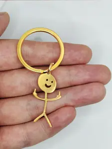 Cartoon Figure Shaped Keychain for Men & Women, Stainless Steel Keychain, Metal Key Chain, Cute Key Ring