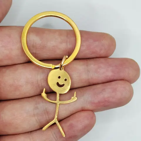Cartoon Figure Shaped Keychain for Men & Women, Stainless Steel Keychain, Metal Key Chain, Cute Key Ring, Cute Keychains
