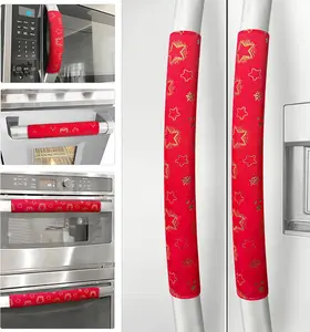 Refrigerator Door Handle Covers, Set of 6, Non-Slip Appliance Handle Covers, Washable Fridge Handle Covers, Keep Your Kitchen Clean, Microwave Oven Dishwasher Handle Protector(Christmas)