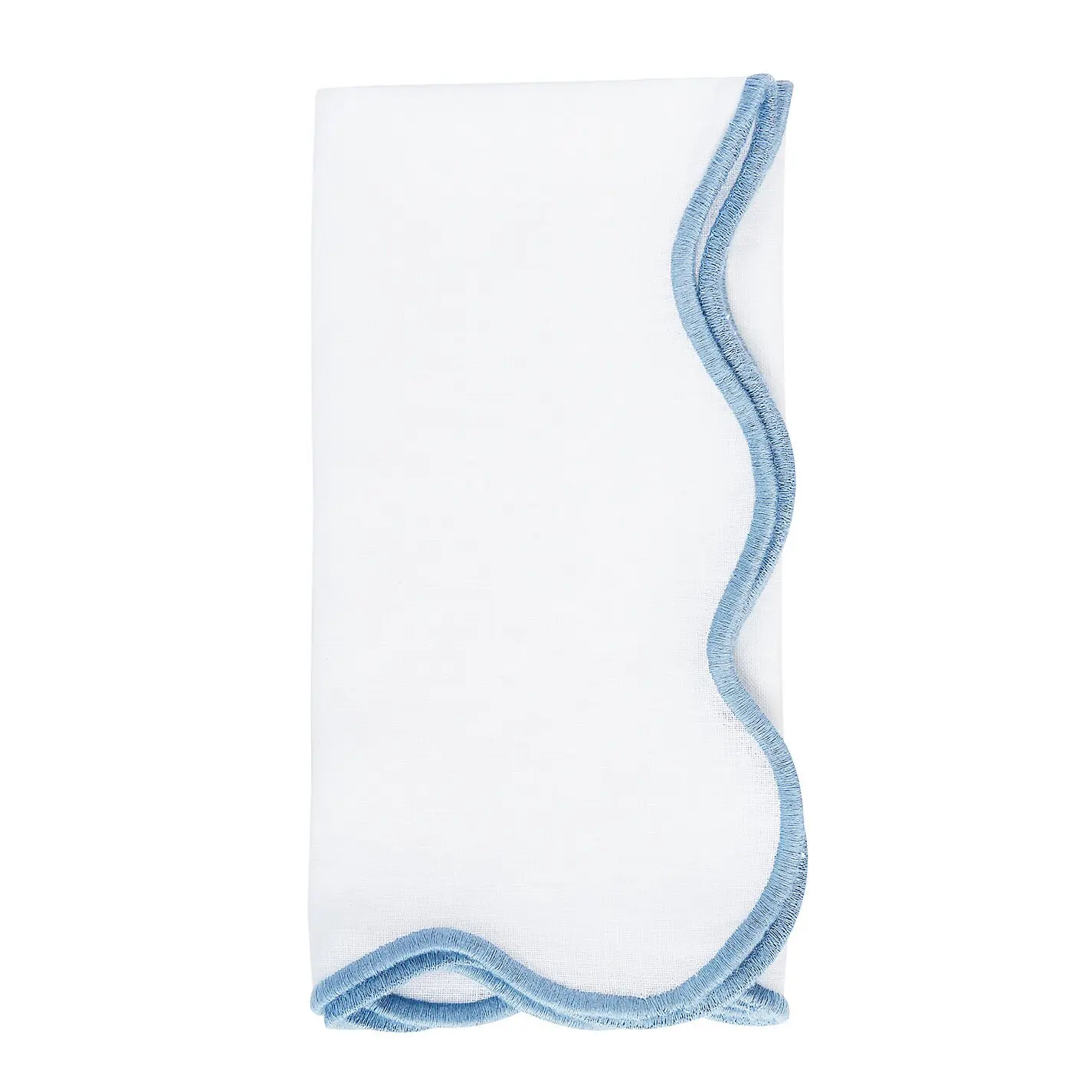 20" Square - Maisie Scalloped Dinner Napkins, 100% Linen - Set of 4