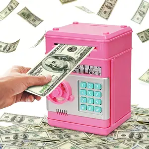 Piggy Bank with Password, Mini ATM Savings Box for Kids, Cartoon Safe Bank with Code Lock, Digital Piggy Bank, Perfect Gift for Boys Girls for Birthday, Christmas, or Money Learning, Cash Saving Box