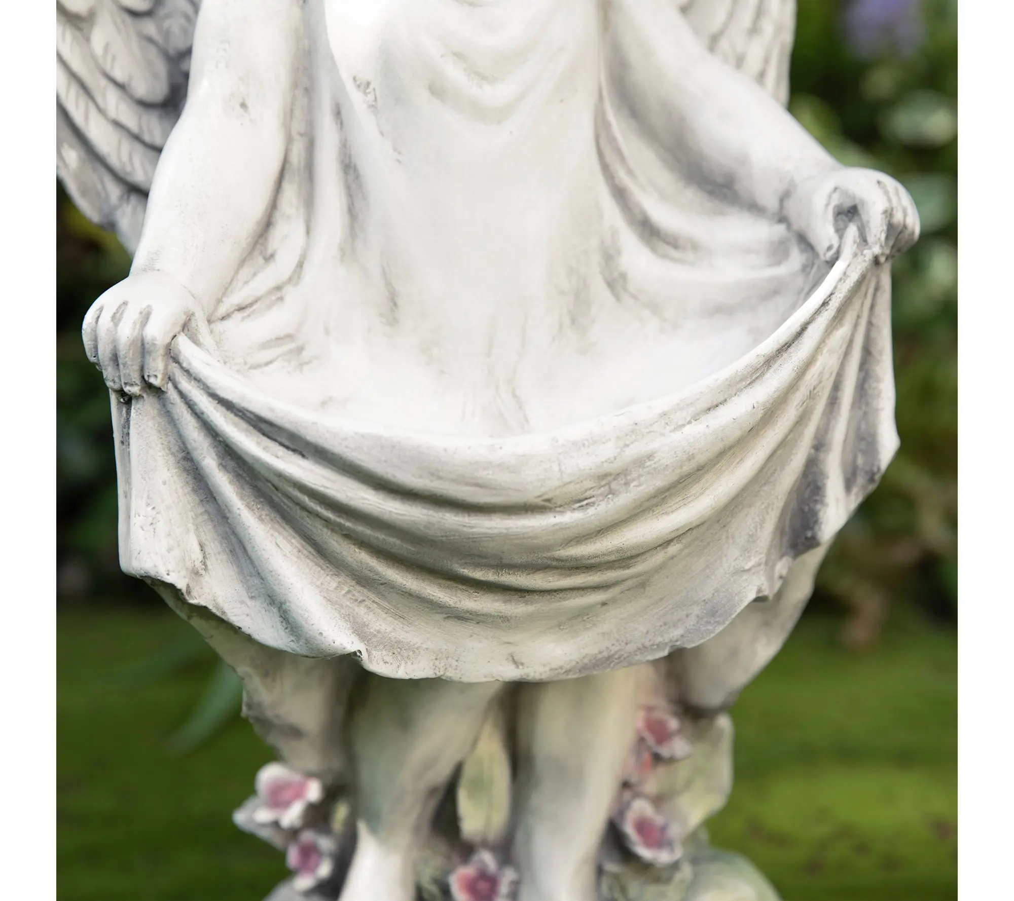 Glitzhome 21"H MGO Angel Garden Statue with Birdfeeder