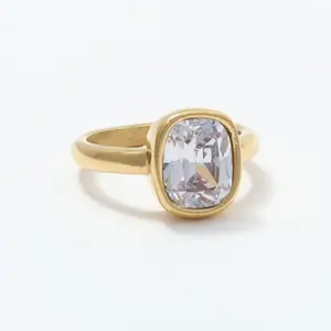 Limited Deal| Elegant Cubic Zirconia Ring, Waterproof & Tarnish-Resistant Adjustable Rings