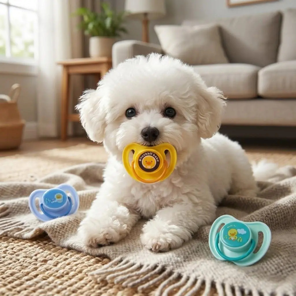 Soft Silicone Pet Pacifier Chew Toy, Durable Bite-Resistant Teething Toy for Dogs and Cats