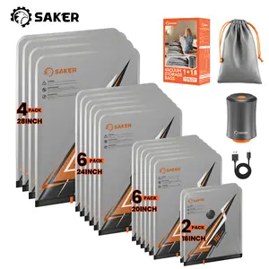 Saker Vacuum Seal Bags for Clothing with Rechargeable Pump, Portable Compression Bags for Travel & Home Storage, Heavy Duty Space Saver for Blankets, Comforters, Luggage Organizer