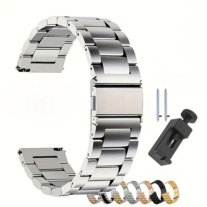 Watch Bands in Sizes 16Mm, 18Mm, 20Mm, 22Mm, And 24Mm, Made of Stainless Steel, Suitable for Replacing Straps on Smartwatches, Traditional Watches, for Samsung for galaxy Watches, for Garmin, Ticwatch, And Fossil, Watch Bracelet, Replacement Strap
