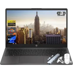 HP 255 G10 15.6" FHD Business Laptop, AMD Ryzen 7 7730U, 16GB RAM, 512GB PCIe SSD, Numeric Keypad, Webcam, Wi-Fi 6, HDMI, Windows 11 Pro, Black