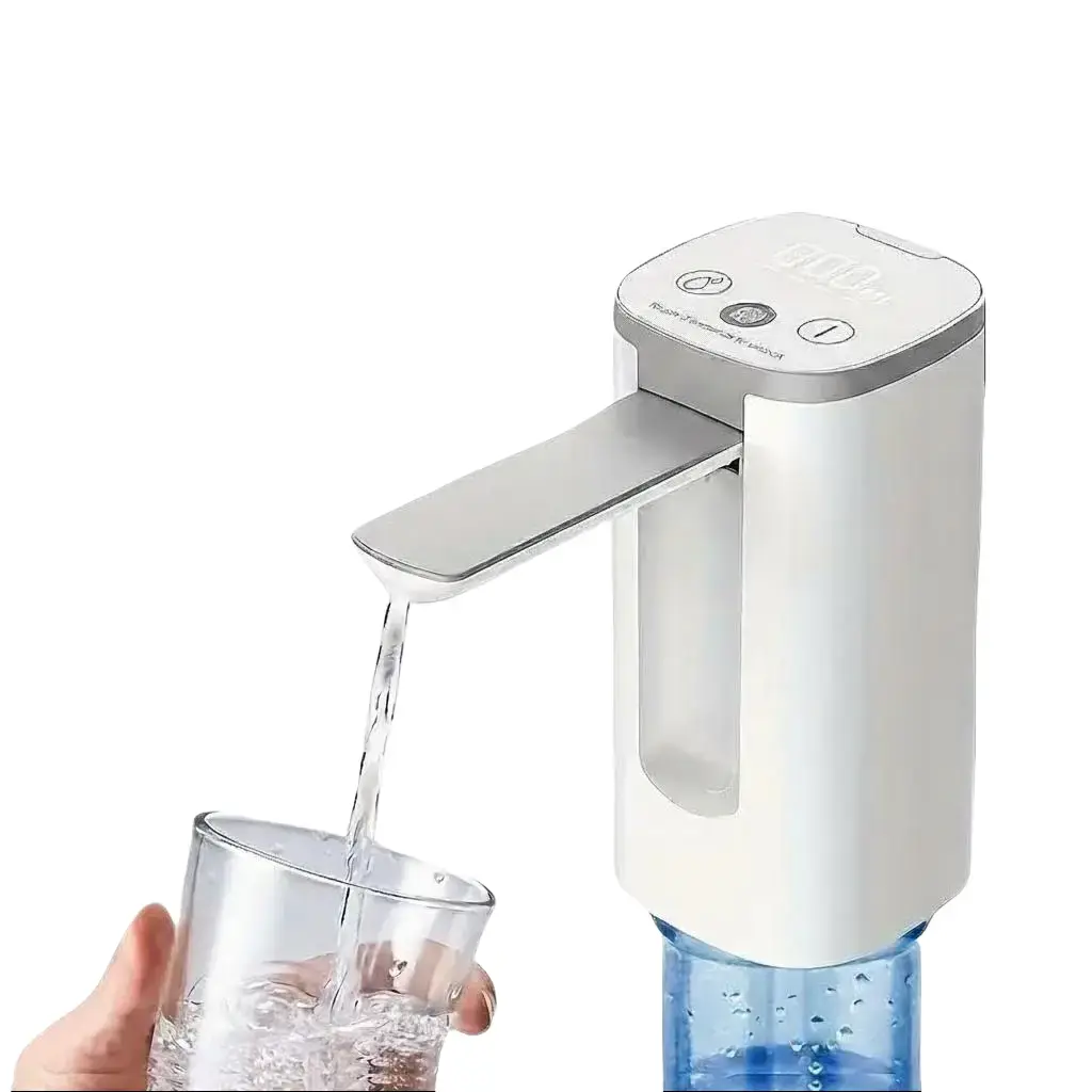 ZYLER Portable Smart Rechargeable Electric Water Jug Dispenser (1pc) - Digital Display, Universal for 3-5 Gal Bottles, Travel-Friendly Automatic Home Office Water Cooler