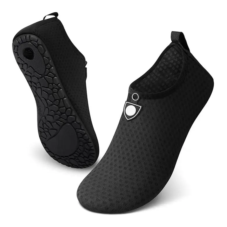 Unisex Breathable Quick-Dry Water Shoes & Swim Socks (SWS001) - Protective & Slip-Resistant Rubber Sole, Elastic Fabric, Flexible Fit, Lightweight Convenient Barefoot Water Sports Accessories for Adults - Beach Essentials, Protective & Slip Resistance, Co