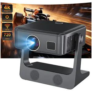 XBJ Google TV/Voice Control]Smart Projector with WiFi 6 and Bluetooth, Netflix-Licensed 4K Support, Outdoor Movie Proyector, 1080P Home Ceiling Auto Focus Projector, PUTRIMS K12 Gray Audio window projector Screen Speaker Game Usb