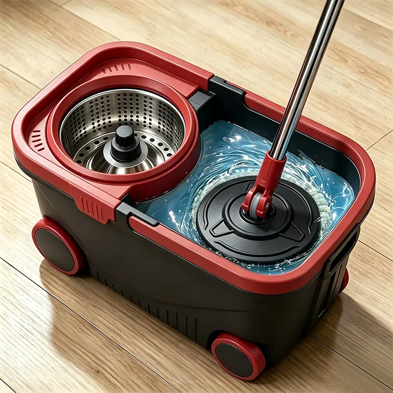 360° Rotatable Wet-Dry Microfiber Cloth Mop and Bucket Set, Adjustable Stainless Steel Bucket-Free Floor Cleaner for Hardwood, Tile Floors – Removes Pet Hair, Stains, Dust for Home Use, Floor Cleaning, Home Users