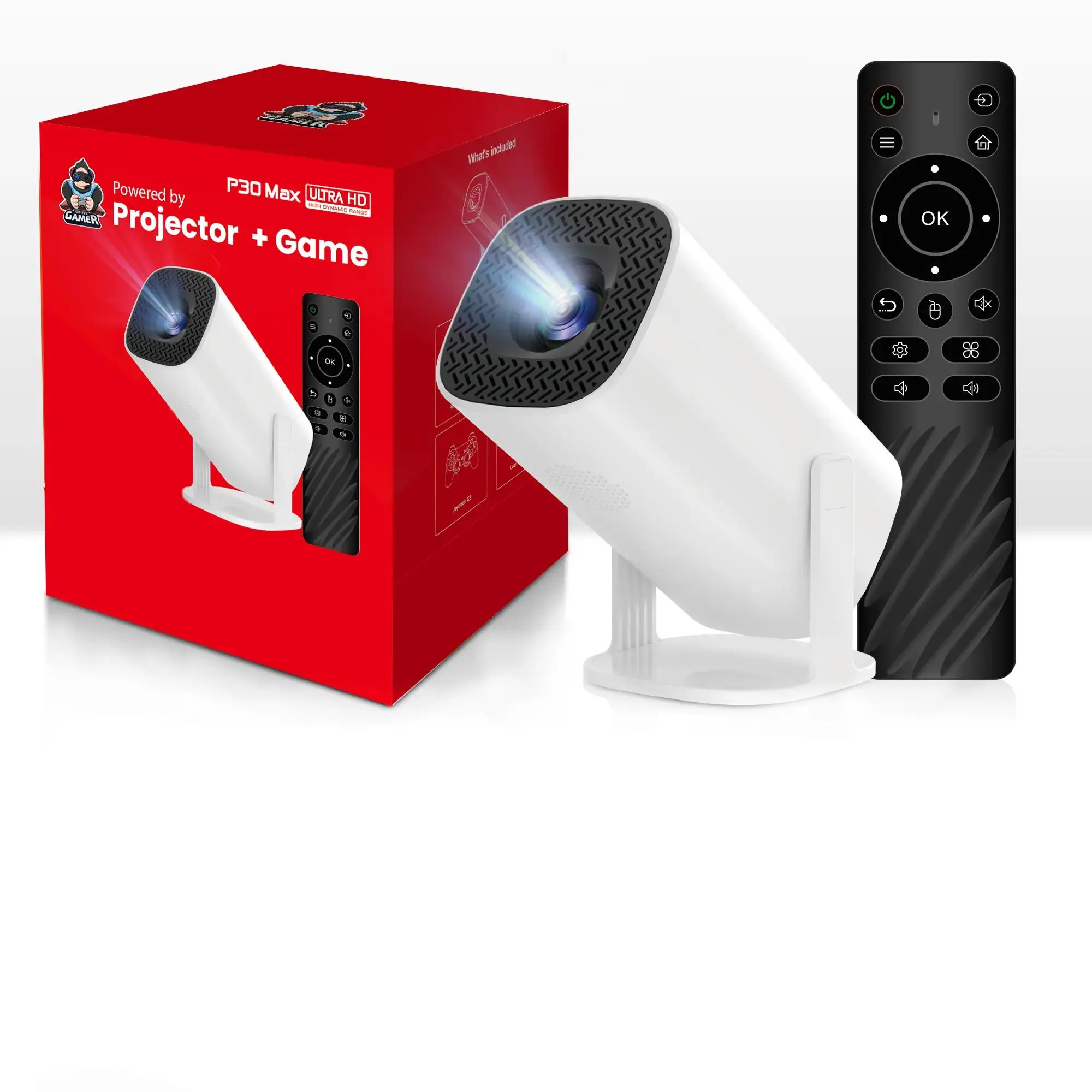 Portable 3D Game Projector, Android 11 WiFi 6 BT5.0 Home Theater Home Cinema Projector, Wireless Mini Projector with Game Function for Home Use