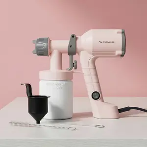 【Gift for Her】TILSWALL Pink Sprayer Dreamer 400 Ultra-Light Paint Spray gun with 500W Motor, 2 Nozzles 3 Patterns for Furniture Cabinets Walls DIY Projects Room Decor Home Renovation Mother's day gift
