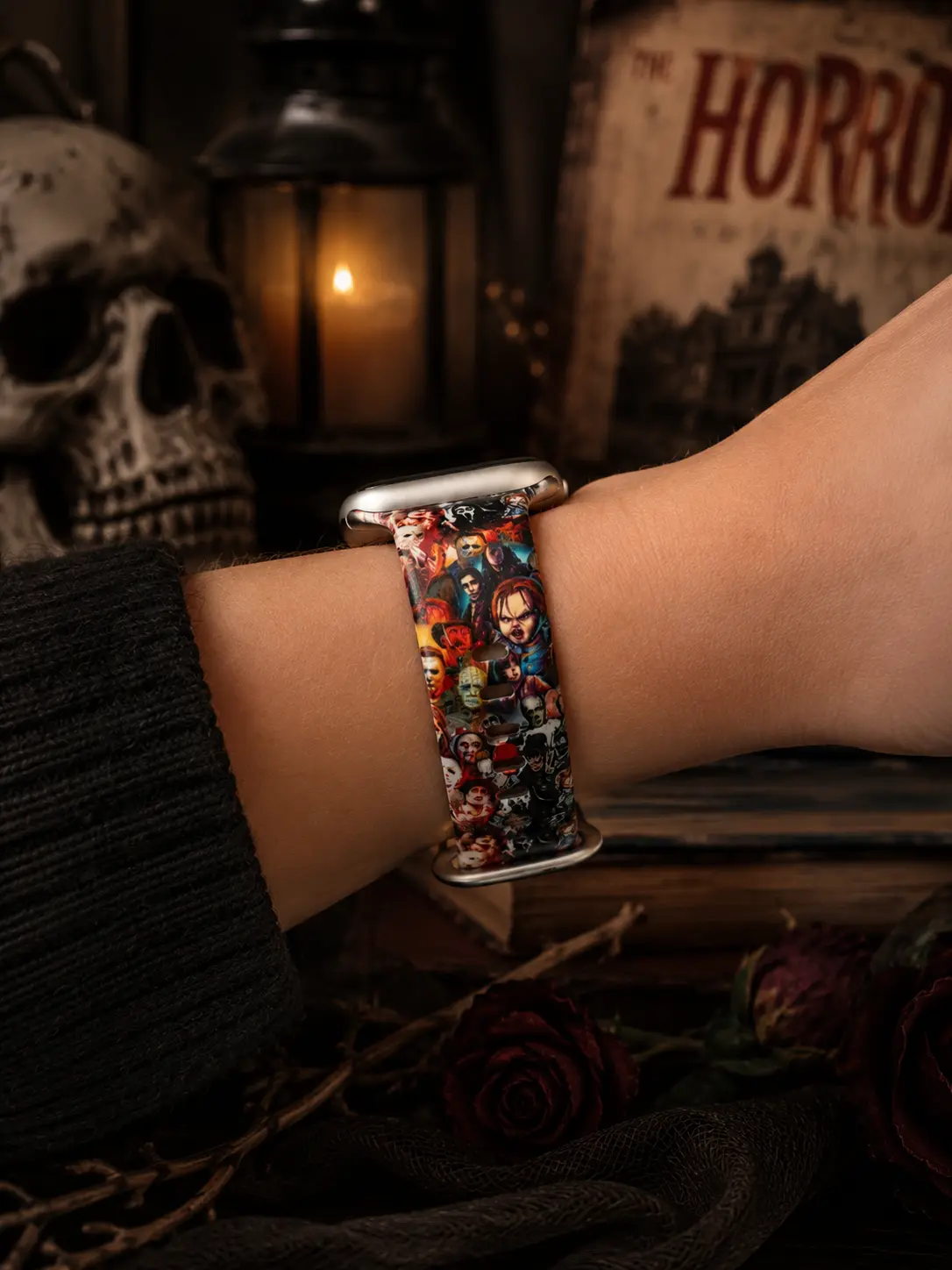 Horror Movie Character Silicone Watch Band – Spooky Slasher & Horror Icon Design Compatible with Smart Watches