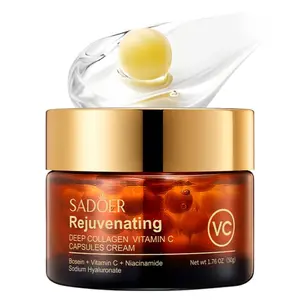 Capsule Cream with Deep Vitamin C Liposome Vitamin C Golden Capsule for Radiance Firm-Looking Skin Hydrating Glow Gel Texture