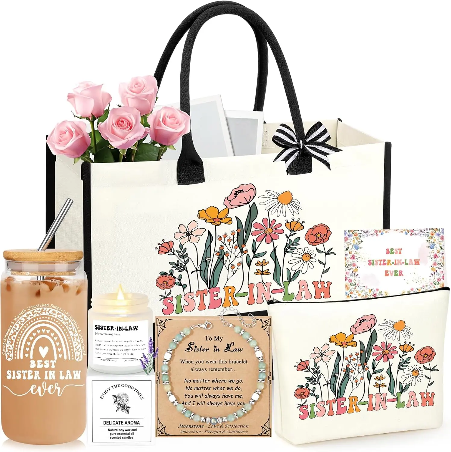 Sister In Law Gifts, Christmas Birthday Mothers Day  Gifts for Sister In Law Basket Set of 6