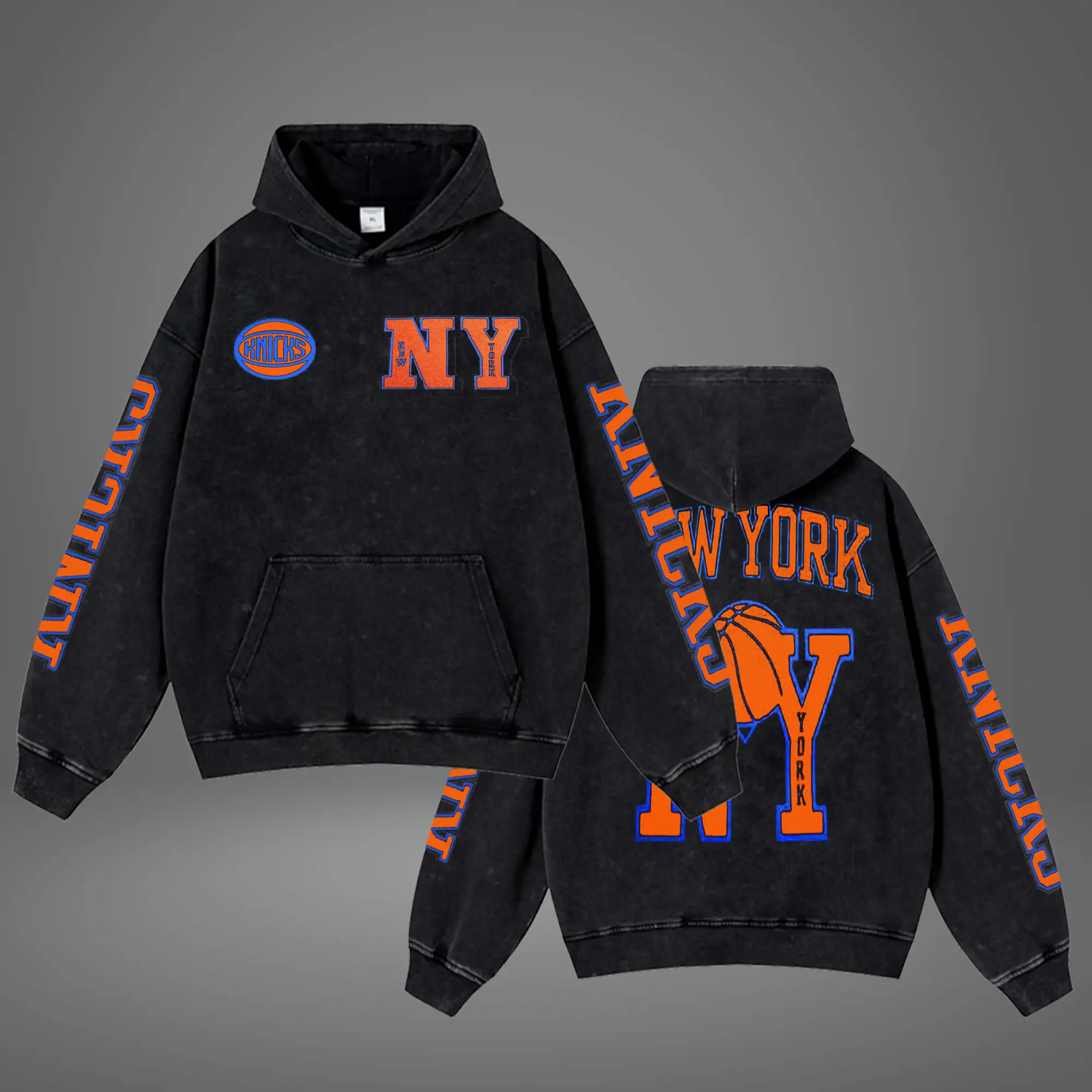 Vintage Washed Hoodie Vintage The Broadway Ballers Hoodie V2, Oversized NY Hoops Pullover, Basketball 2025 Fan Gear, Basketball fan, Gift for true basketball fan