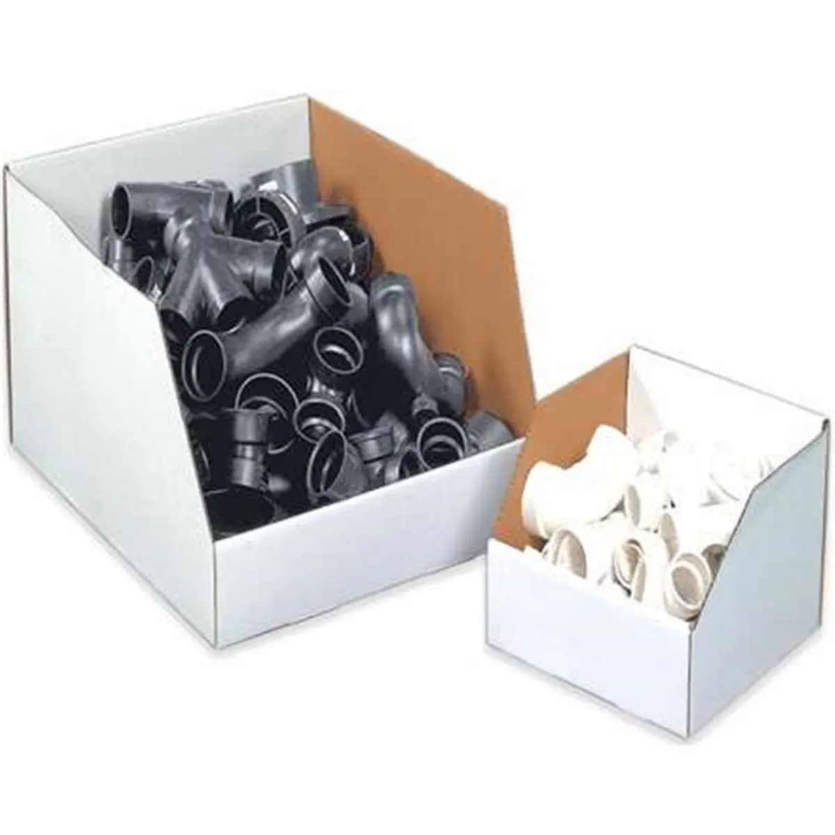 212 MAIN Jumbo Open-Top High-Sided Rectangle Box - 8x24x12in Flat Pack Organizer, Durable 200#/ect-32-b Oyster White Corrugated Storage Solution for Drawer Organization, High Capacity Bulk Storage Home Supplies Alternative, 8X24x12 In