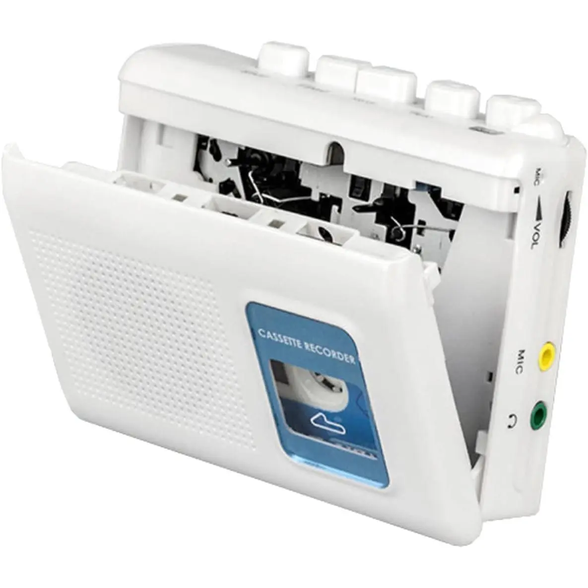 Portable Cassette Player - Compact Audio Tape Recorder with Built-in Speaker+Headset Capability, 3.5mm Jack, Microphone, USB, Automatic Function, Synthetic, 4.57 x 3.54 x 1.38 inch, Push Button, Button