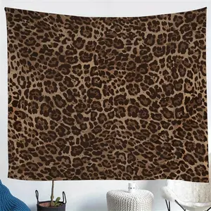 Leopard Print Tapestry, Cheetah Brown Wild Animal Skin Print Wall Hangings, African Safari Animal Modern Abstract Tapestries