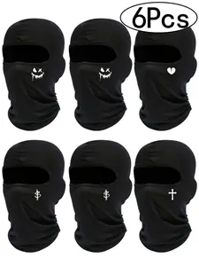 6Pcs-Unisex Dustproof Cycling Helmet Cover, Breathable Sun Protection Windproof Motorcycle Face Mask, All-Season Sporty Design, Outdoor Dustproof Mask, Outdoor Sports Mask